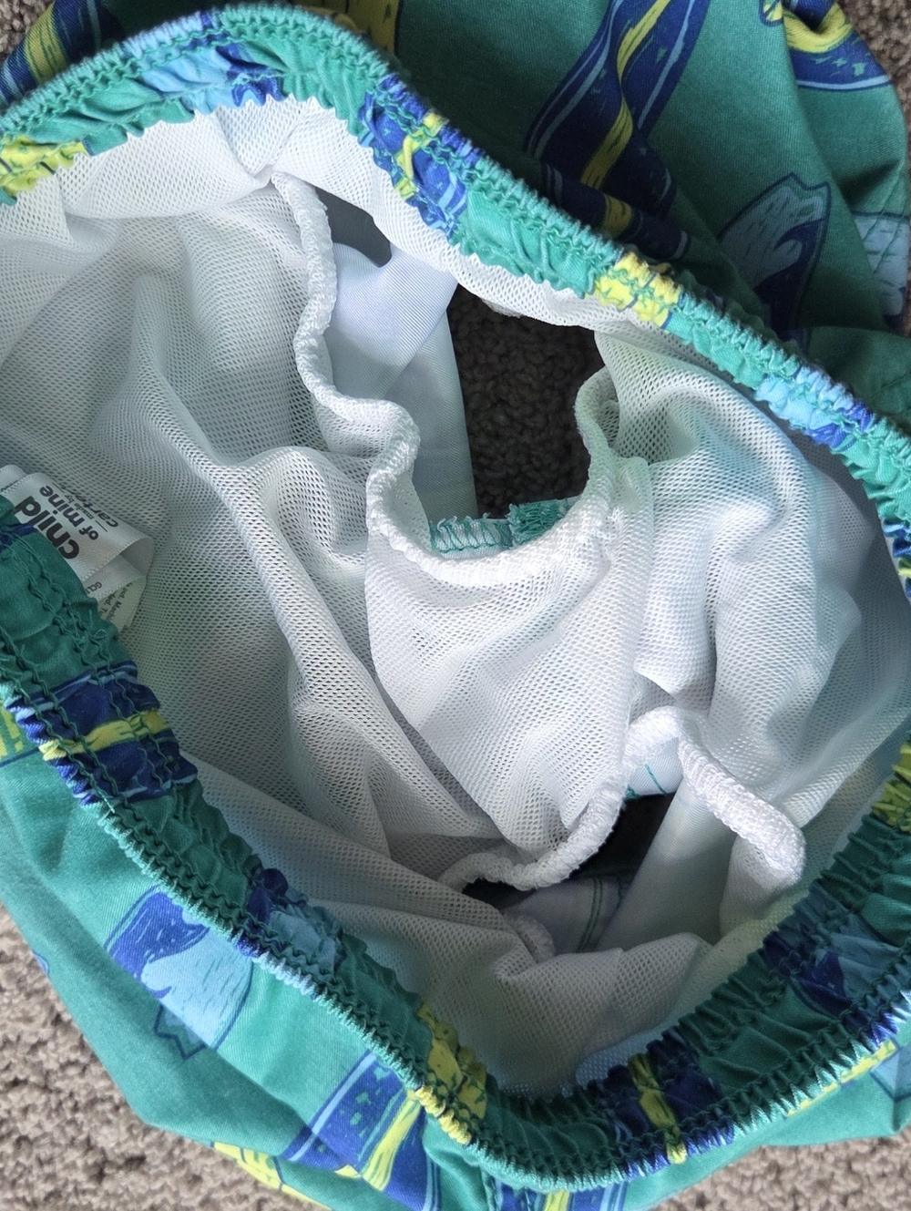 Carter's Toddler Boy Swim Set - Blue Rashguard & Green Surfboard Trunks, Size 4T - Picture 8 of 9
